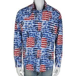 Vintage Wrangler USA Flag Aztec Rodeo Shirt